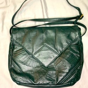 Vintage Green Genuine Leather Crossbody Handbag